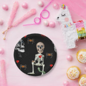 Papieren borden Halloween, skelet Papieren Bordje (Feest)