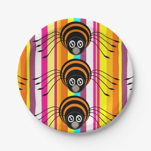 Papieren borden Halloween, Spider Papieren Bordje (Voorkant)