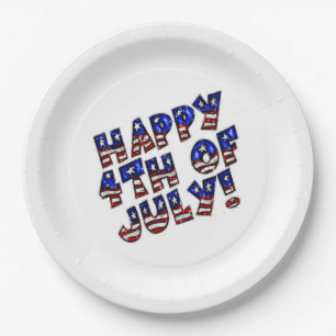 Papieren Borden/Happy 4 juli Bordje