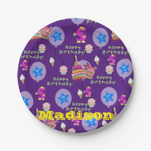 Papieren Borden, Happy 5th Birthday #5 ballonnen Bordje