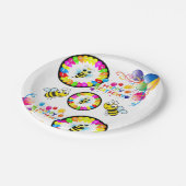 Papieren Borden, Happy Birthday Balloons Bumblebee Papieren Bordje (Gekanteld)