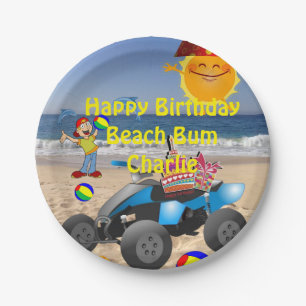 Papieren Borden, Happy Birthday Beach Boy Bordje