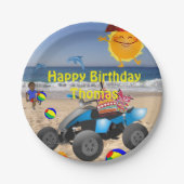 Papieren Borden, Happy Birthday Beach Bum African  Papieren Bordje (Voorkant)
