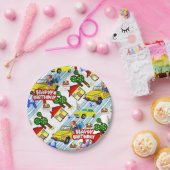 Papieren Borden, Happy Birthday Cars Jongens Papieren Bordje (Feest)