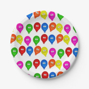 Papieren Borden, Happy Birthday Colorful Balloons Bordje