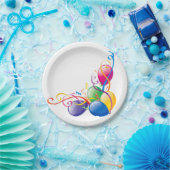 Papieren Borden, Happy Birthday Confetti-ballonnen Papieren Bordje (Feest)