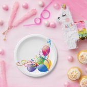 Papieren Borden, Happy Birthday Confetti-ballonnen Papieren Bordje (Feest)