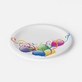 Papieren Borden, Happy Birthday Confetti-ballonnen Papieren Bordje (Gekanteld)