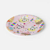 Papieren Borden, Happy Birthday Cupcake Papieren Bordje (Gekanteld)