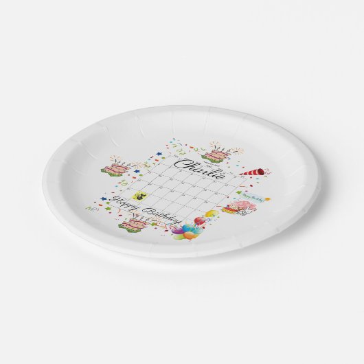 Papieren Borden, Happy Birthday februari 2022 Papieren Bordje (Gekanteld)