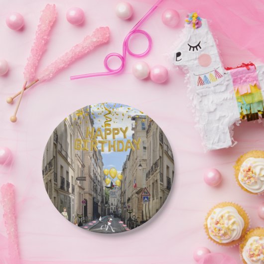 Papieren Borden, Happy Birthday France Dog Papieren Bordje (Feest)