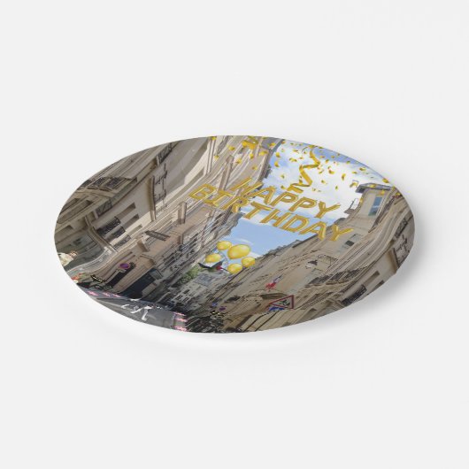 Papieren Borden, Happy Birthday France Dog Papieren Bordje (Gekanteld)