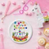 Papieren Borden, Happy Birthday Fruit Cake Bordje (Feest)
