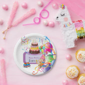 Papieren Borden, Happy Birthday Hippopotamus ballo Bordje (Feest)