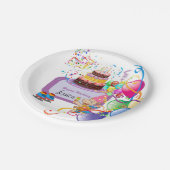 Papieren Borden, Happy Birthday Hippopotamus ballo Bordje (Gekanteld)