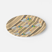 Papieren Borden, Happy Birthday-kaarsen stripe Papieren Bordje (Gekanteld)