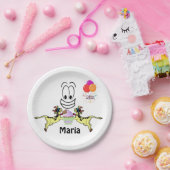 Papieren Borden, Happy Birthday Koe Cupcake Papieren Bordje (Feest)