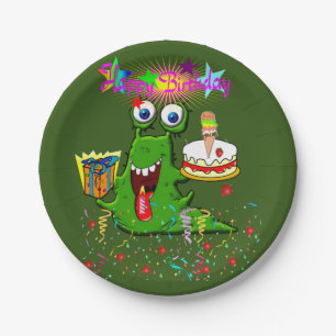 Papieren Borden, Happy Birthday Monster Papieren Bordje