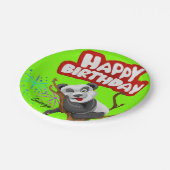 Papieren Borden, Happy Birthday Panda Beer Papieren Bordje (Gekanteld)