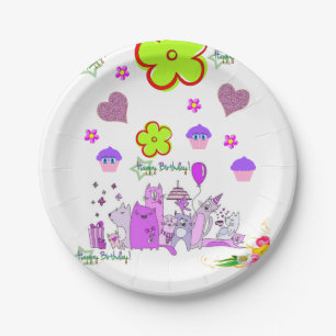 Papieren Borden, Happy Birthday Paper-Borden Bordje