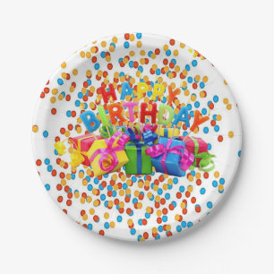 Papieren Borden, Happy Birthday Paper-Borden Bordje