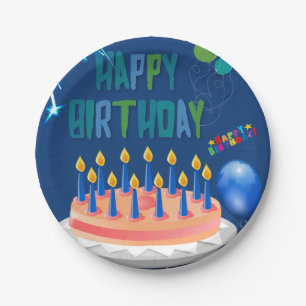 Papieren Borden, Happy Birthday Paper-Borden Bordje