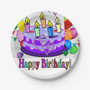 Papieren Borden, Happy Birthday Paper-Borden Bordje