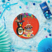 Papieren Borden, Happy Birthday Penguin Bordje (Feest)