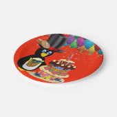 Papieren Borden, Happy Birthday Penguin Papieren Bordje (Gekanteld)