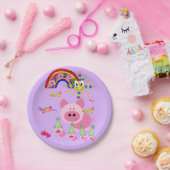 Papieren Borden, Happy Birthday Pink Bordje (Feest)