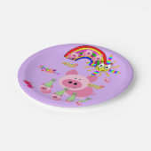 Papieren Borden, Happy Birthday Pink Bordje (Gekanteld)