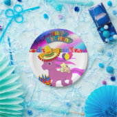 Papieren Borden, Happy Birthday Pony Papieren Bordje (Feest)