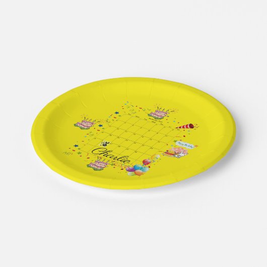 Papieren Borden, Happy Birthday, september 2022 Papieren Bordje (Gekanteld)