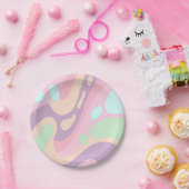 Papieren Borden Happy Kleurrijke Pastel Papieren Bordje (Feest)