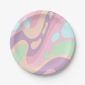 Papieren Borden Happy Kleurrijke Pastel Papieren Bordje (Voorkant)