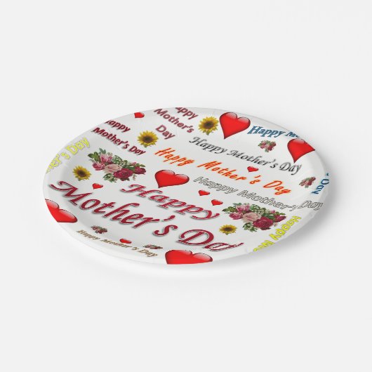 Papieren borden Happy Moederdag Papieren Bordje (Gekanteld)