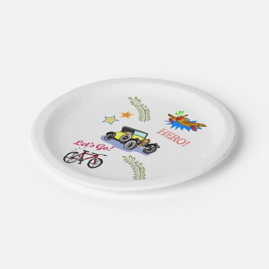 Papieren Borden Hero Fietsauto Vliegtuig Papieren Bordje (Gekanteld)