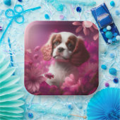 Papieren borden hond Bloem Bordje (Feest)