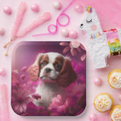 Papieren borden hond Bloem Bordje (Feest)