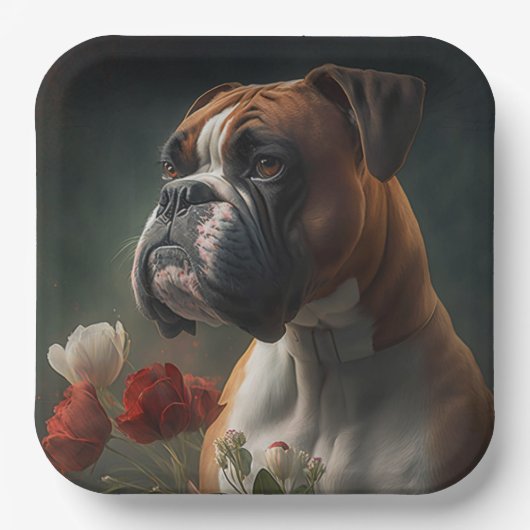 Papieren borden hond Boxer Bordje (Voorkant)