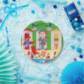 Papieren Borden, Ice Cream Beach Fun Bordje (Feest)