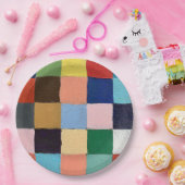 Papieren Borden in Funky Squares Design Papieren Bordje (Feest)