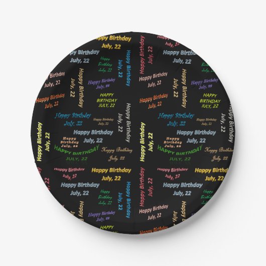 Papieren Borden juli, 22 oktober Bordje (Voorkant)