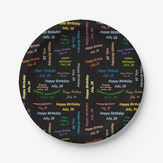 Papieren Borden juli, 28 oktober Bordje (Voorkant)