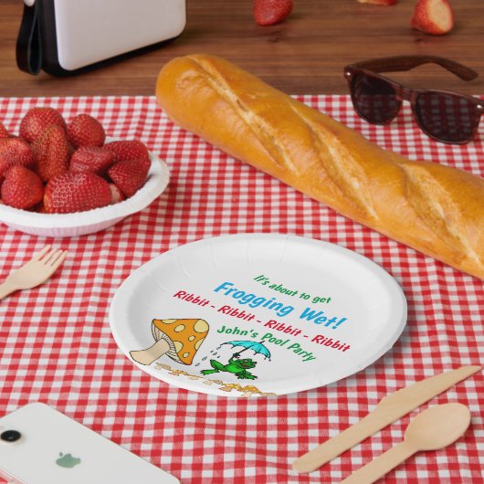 Papieren Borden, kikker, champignonpapier met ribb Papieren Bordje (Picknick)