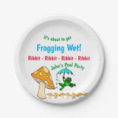 Papieren Borden, kikker, champignonpapier met ribb Papieren Bordje (Voorkant)