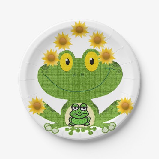 Papieren borden Kikker Papieren Bordje (Voorkant)