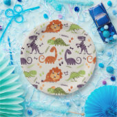 Papieren Borden - Kinder Love Dinosaur's Papieren Bordje (Feest)