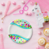 Papieren borden kleurig papieren bordje (Feest)