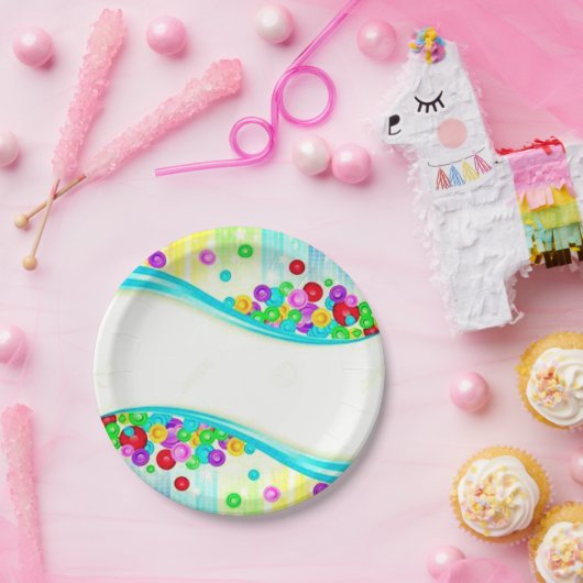 Papieren borden kleurig papieren bordje (Feest)
